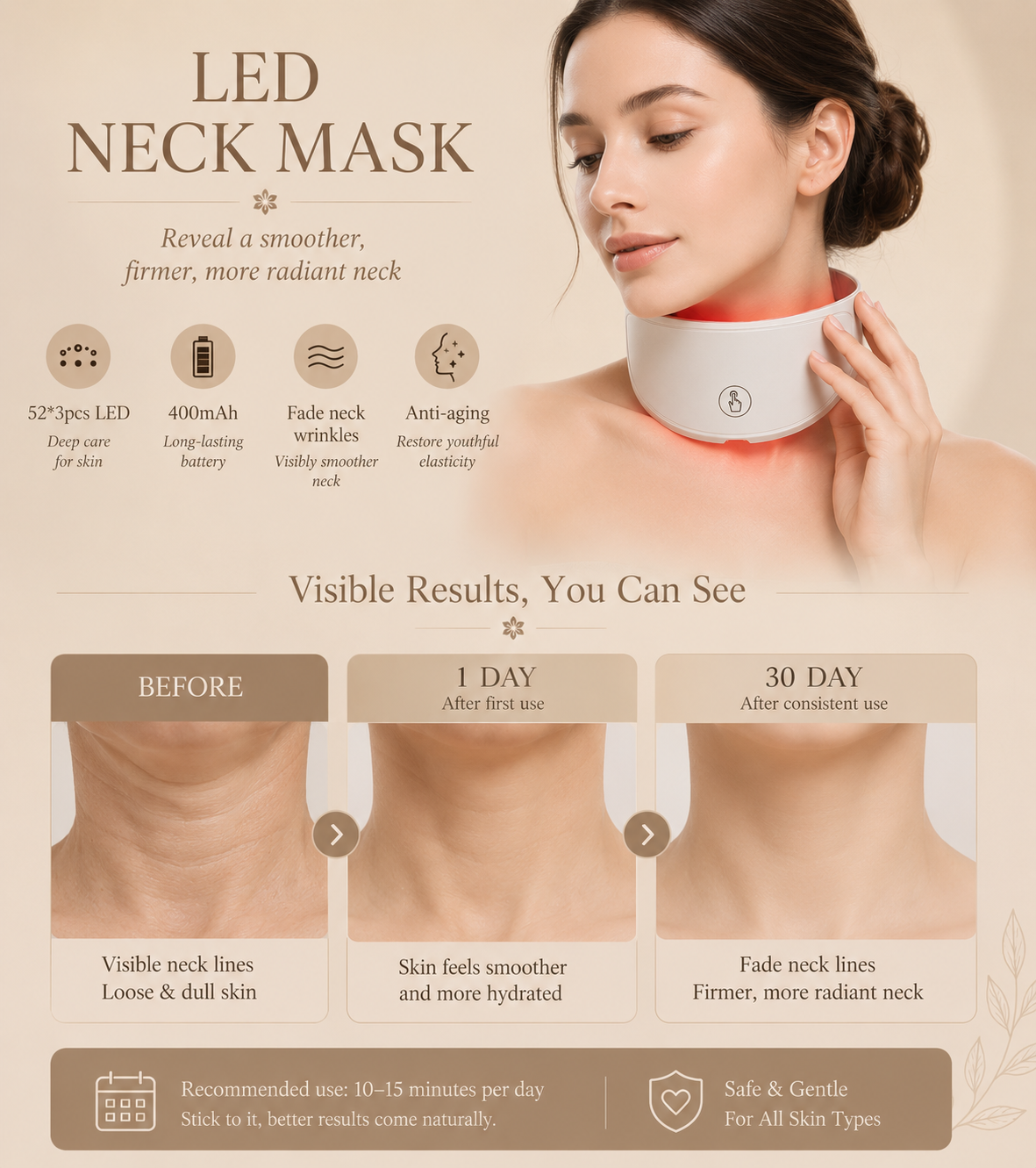Nuvéa™ NeckGlow EMS Facial & Neck Toning Device
