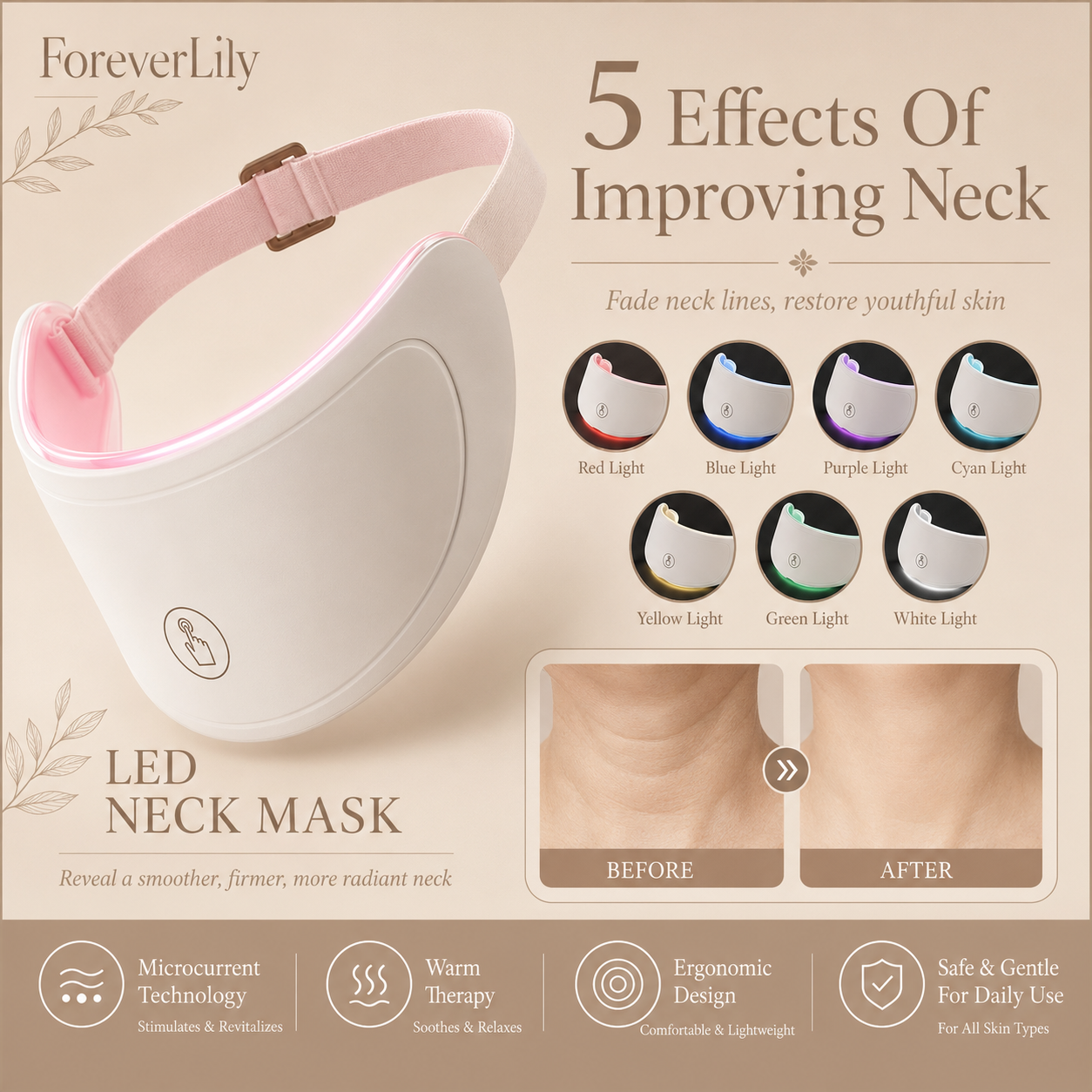 Nuvéa™ NeckGlow EMS Facial & Neck Toning Device