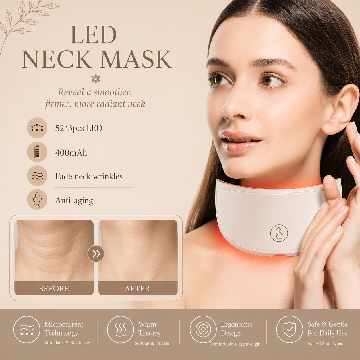 Nuvéa™ NeckGlow EMS Facial & Neck Toning Device